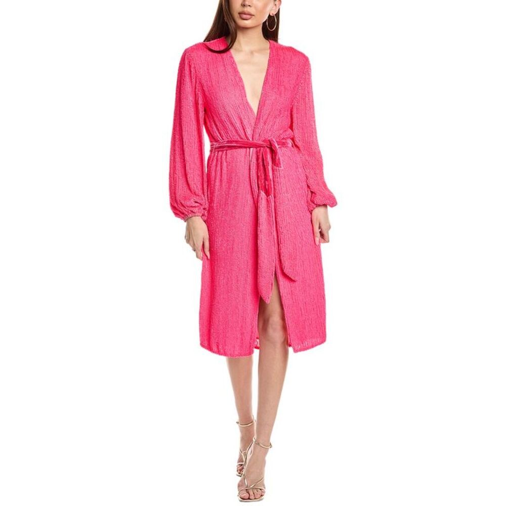 Retrofête Womens  Sequin Wrap Dress, Pink